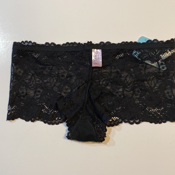 NWT Tracy cheeky boy shorts(?) hipsters(?) black lace panties NEW - Picture 7 of 9